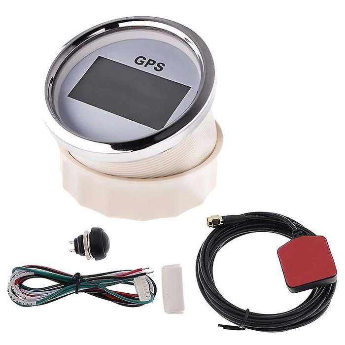 85mm Gps Speedometer with 7 Color Backlight Lcd Display Silver+black