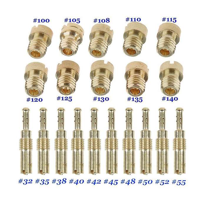 10pcs Carburetor Main Jet Kit & 10pcs Slow/pilot Jet for Pwk Keihin