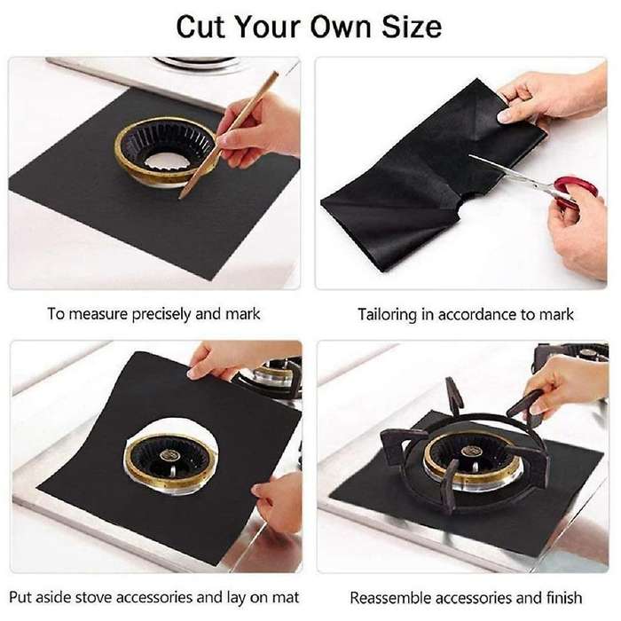 4 Reusable Stove Cover, Non-stick Burner Lining Pad for Gas Stove
