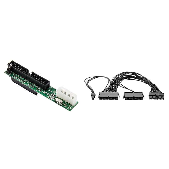 12inch Dual Psu Power Supply 24 Pin 18awg Extension Cable