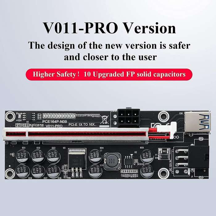 Pcie 011 V011 Pro Pci E Express Pci-e 16x Riser Video Card for Mining