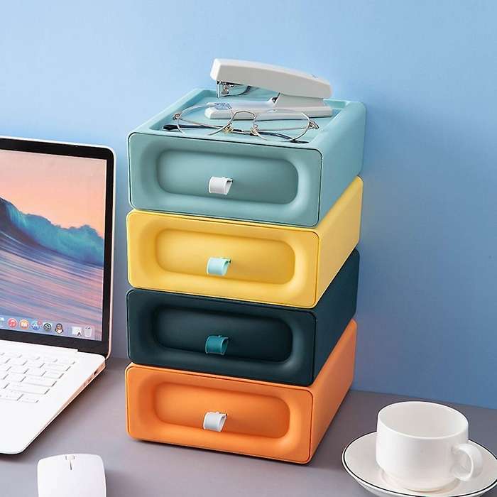 Under Desk Drawer Adhesive Storage Box for Office Pen Holder A