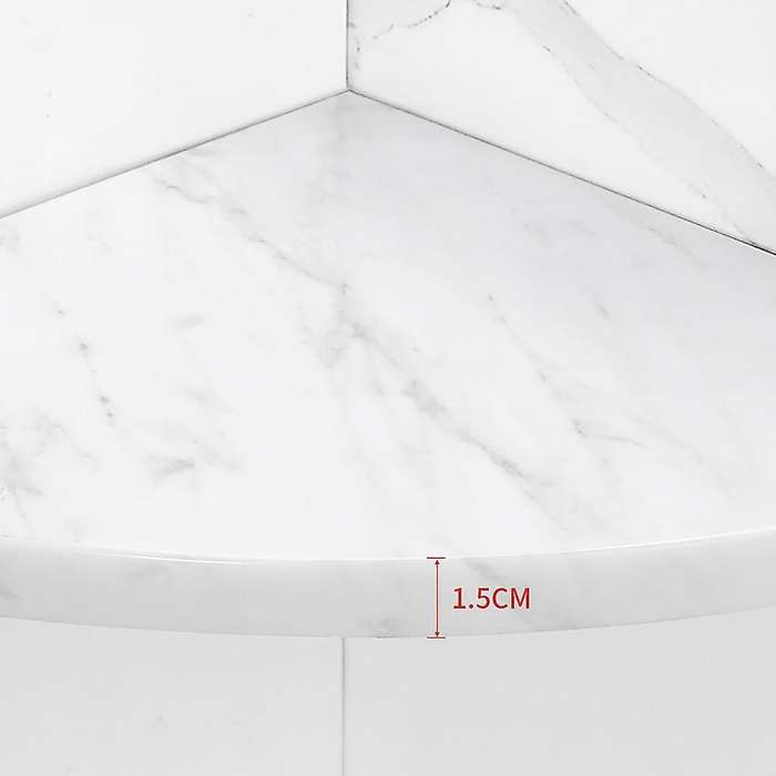 1pcs Marble Aluminum Triple-cornered Shelf Bathroom Shelf White