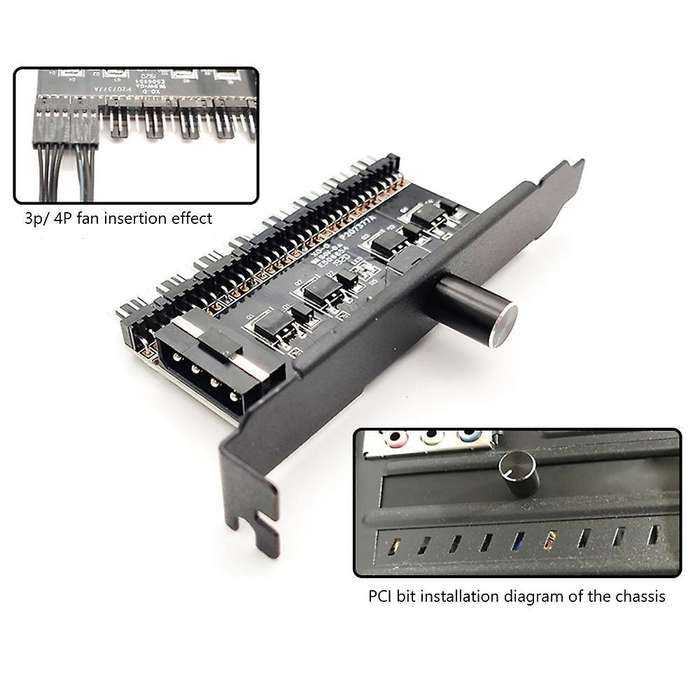 Computer Case Fan 3pin/4pin Speed Controller Four-knob Sata Version