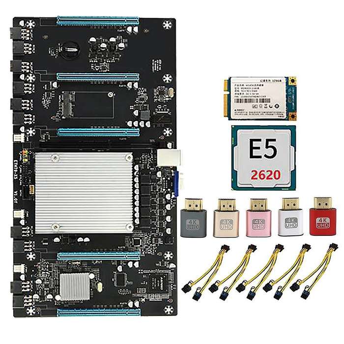 Motherboard with E5 2620 Cpu+128g Ssd+virtual Display+power Cable
