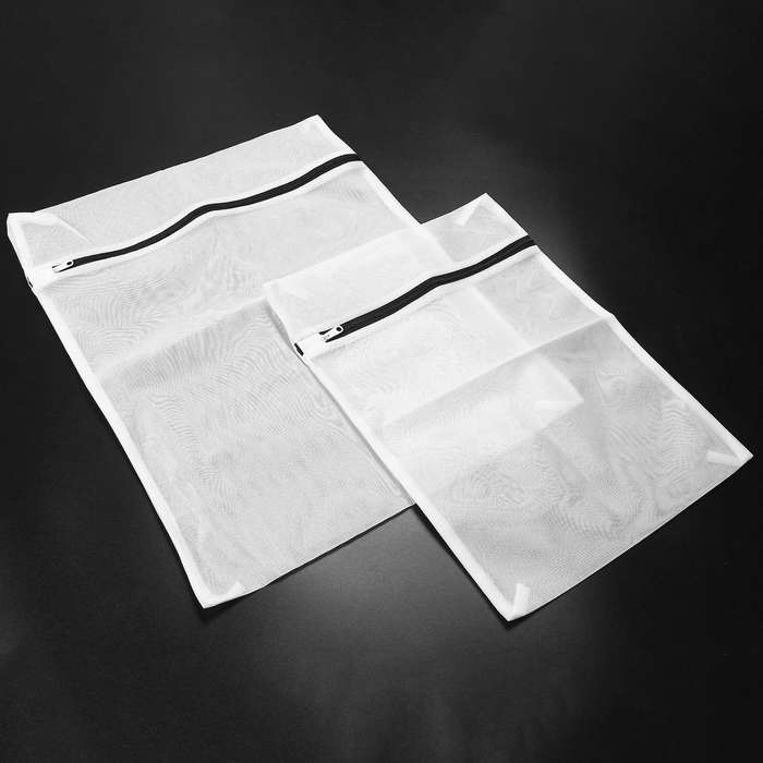 Set Of 6 Mesh Laundry Bags with Zip Lock-3 Large & 3 Medium