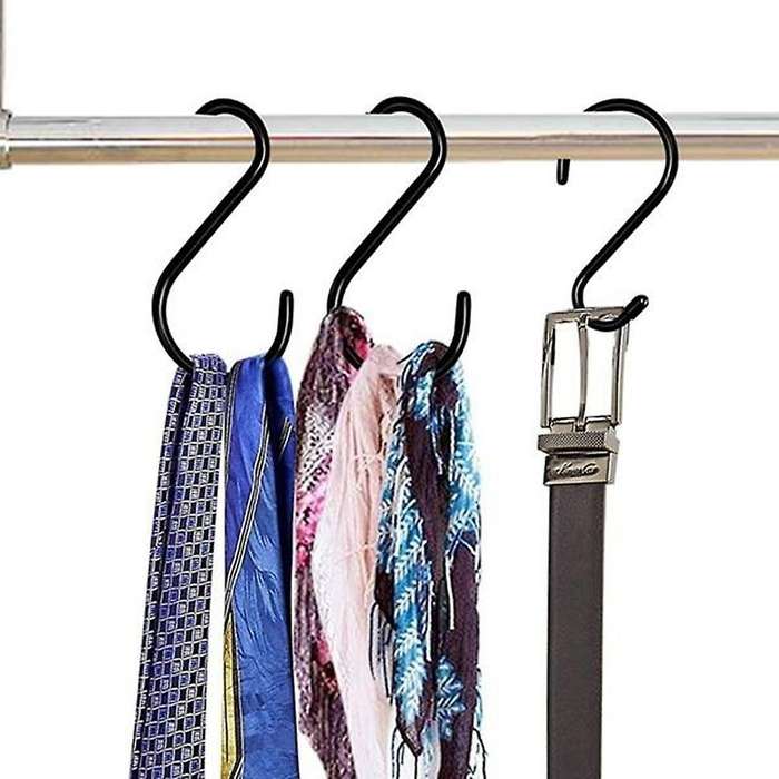 8 Pcs Large Vinyl Coated S Hooks 6 Inch, Steel Metal Closet Hook