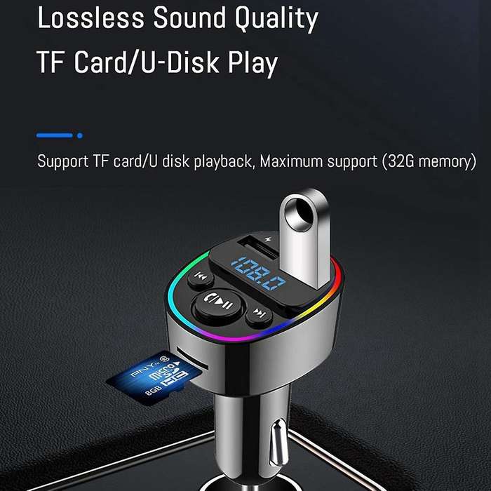 Car Bluetooth 5.0 Fm Transmitter Pd Type-c Dual Usb Charger Mp3 A