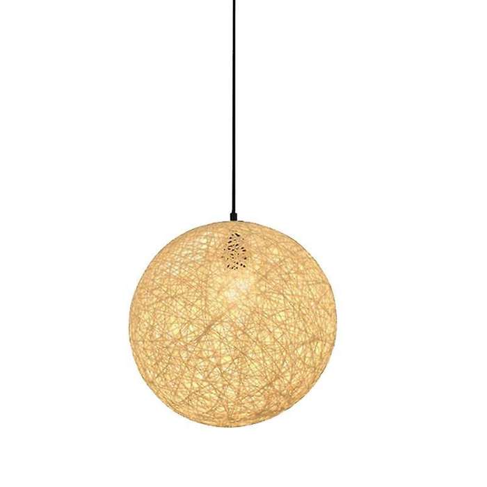 Rattan and Hemp Ball Chandelier Creativity Spherical Lampshade 20cm