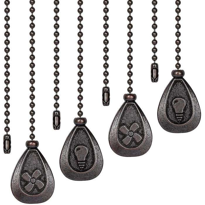 4pcs Bronze Extension Fan, Lamp Pull Chain Decorative
