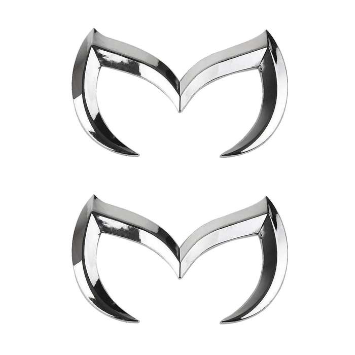 2x Silver Evil M Logo Emblem Badge Decal for Mazda All Model Car Body