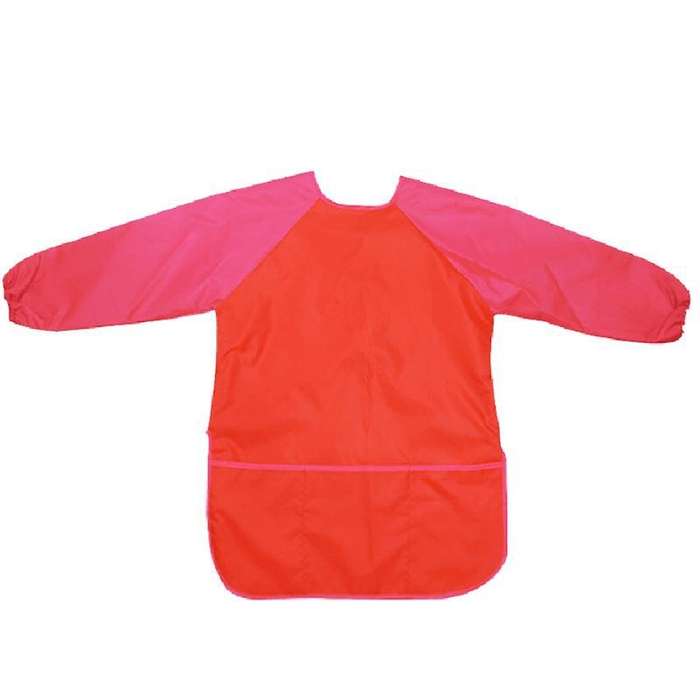 Waterproof Children's Drawing Blouse Children's Art Apron Red