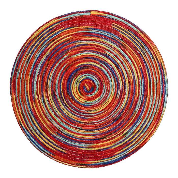 Round Braided Placemats Set Of 4 Decorative Colorful Placemats
