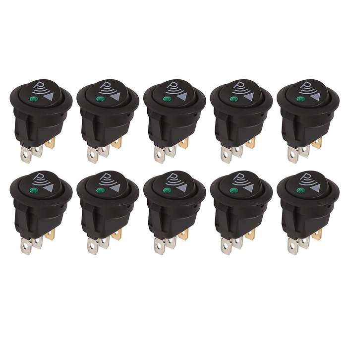 10x Round 3 Pin Rocker / Parking Switch Rear Sensor