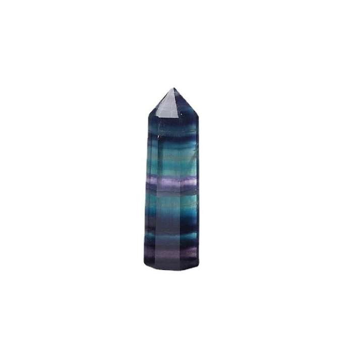 Natural Fluorite Crystal Tower Hexagonal Faceted Prism Figurine 5-6cm