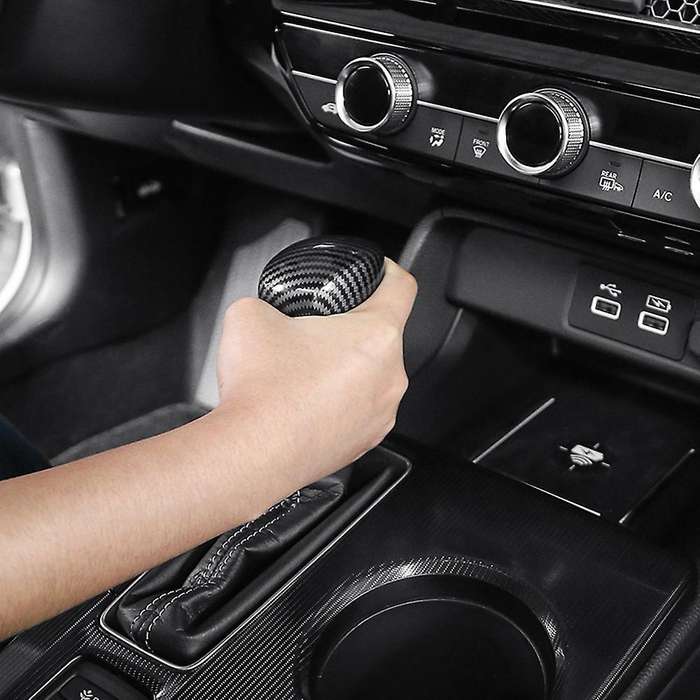 Black Carbon Fiber Car Gear Shift Knob Cover for Honda Civic 2022