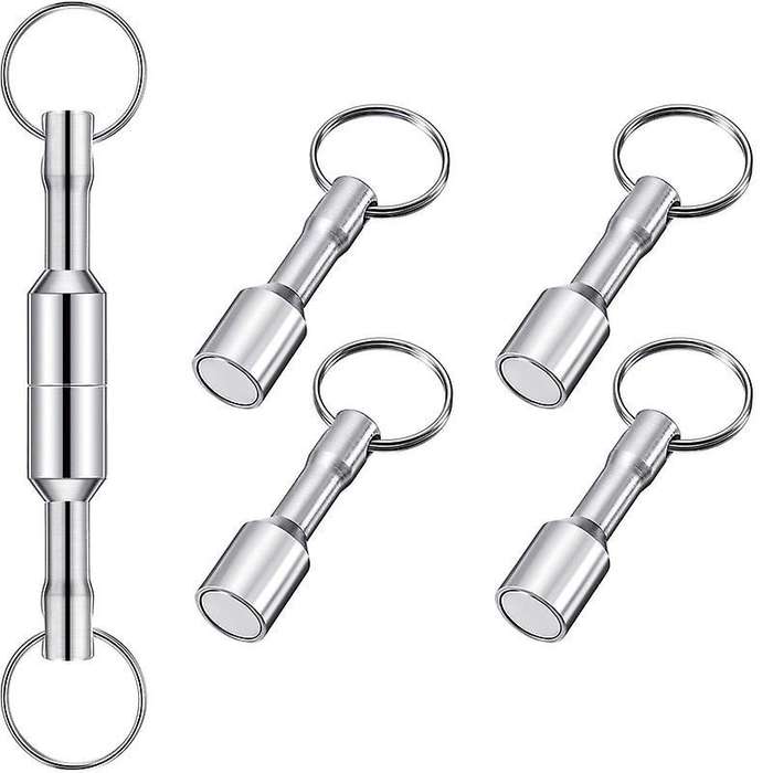 6 Pieces Metal Magnet Keychain Holder with Split Ring Jewelry Test