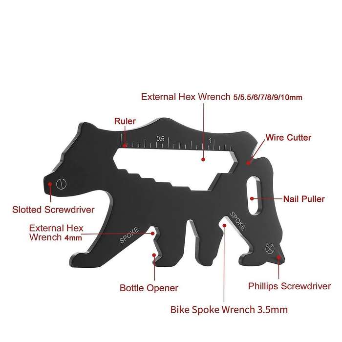 22-in-1 Snowflake Multitool with Multitool Card Snowflake Wrench C