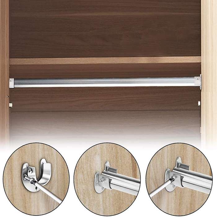 Stainless Steel Hanging Rod Bracket U Shaped Curtain Rod Bracket