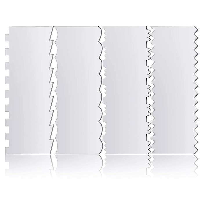 4pcs Transparent Acrylic Cake Scraper Kitchen Baking Tools Decorating