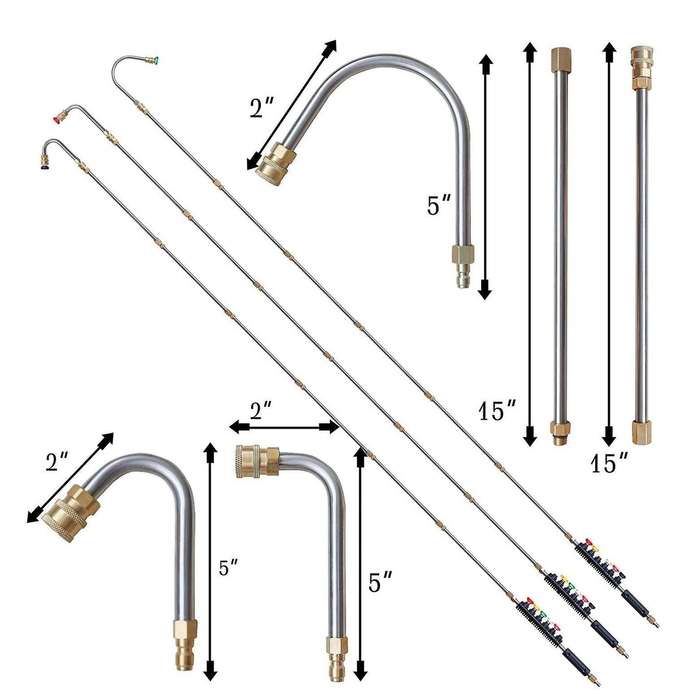 Pressure Washer Extension Wand,washer Lance with 5 Spray Nozzle Tips