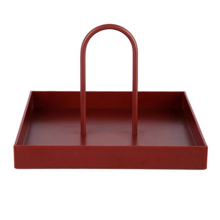 Desktop Storage Tray Plastic Square Jewelry Trays with Handle,b