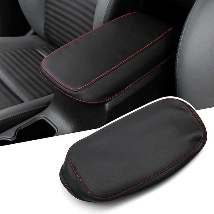 Car Center Console Armrest Cover Protector for Hyundai Kona Red