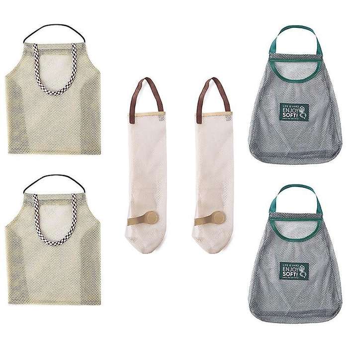 Hanging Storage Vegetable Mesh Bag Washable Wall Hanging Fruit Basket