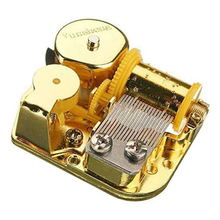 Diy 18 Note Gold Plated Windup Musical Mechanism Movement