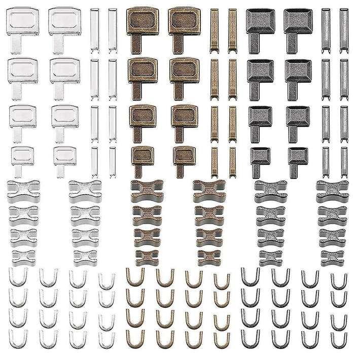 120 Pieces Metal Zipper Head Slider,zipper Stopper Repair Tool Kit