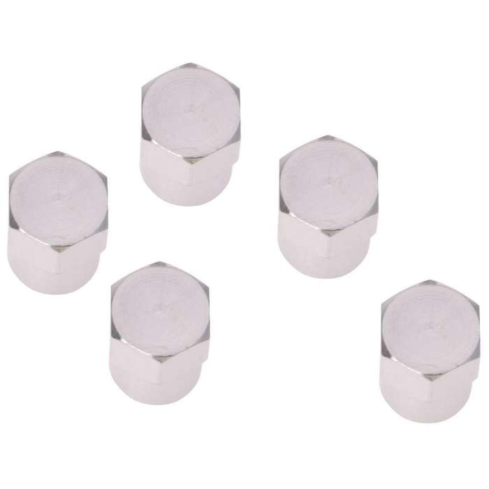 5 Quality Chrome Valve Dust Caps Car / Bike Tube - Tyre