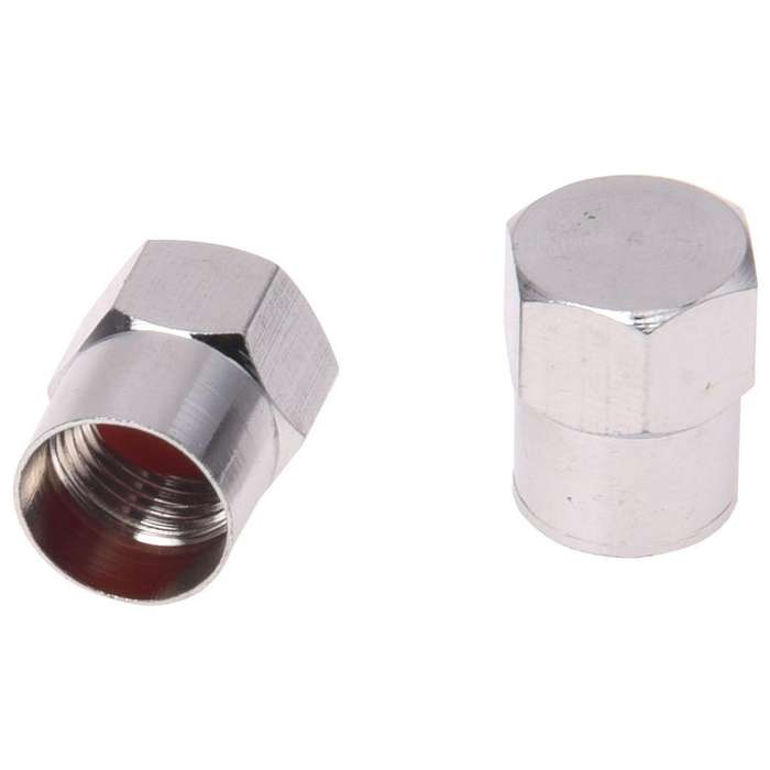 5 Quality Chrome Valve Dust Caps Car / Bike Tube - Tyre