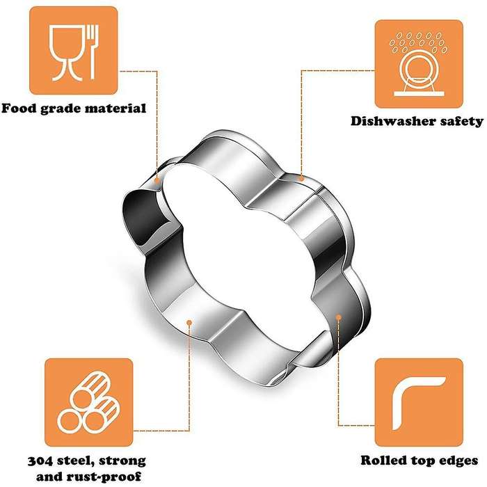25pcs Stainless Steel Cookie Cutters Shape Biscuit Baking Metal Molds