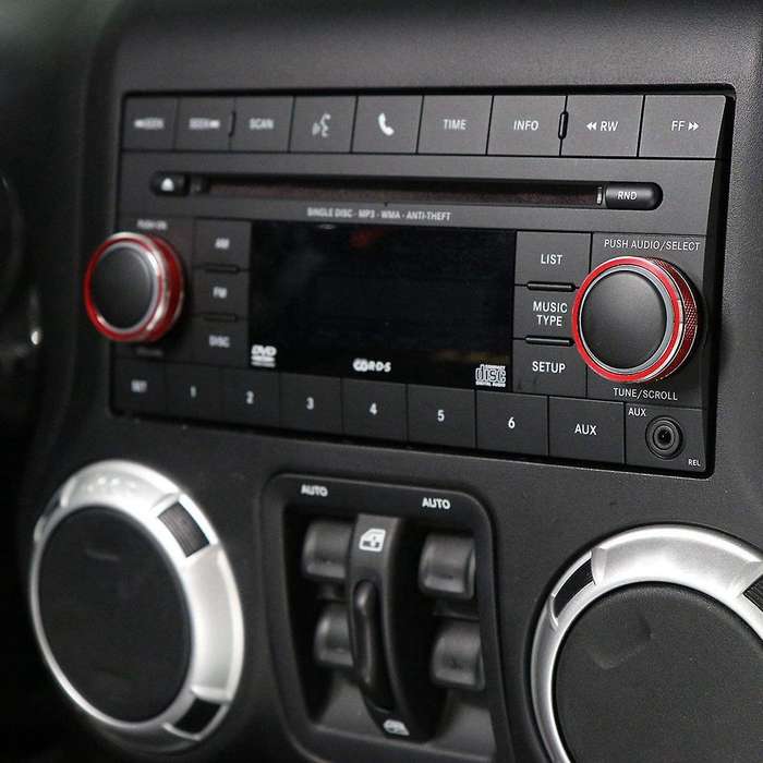 Aluminum Cd Switch Button Cover Trim for 11-17 Jeep Wrangler Jk(red)