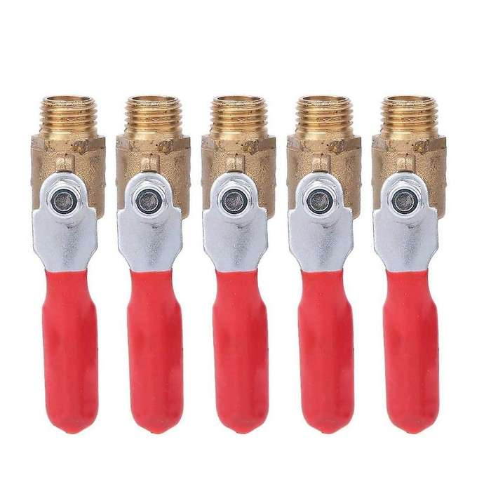 5 Ball Valves, G1/4 Double External Thread Air Compressor Ball Valve