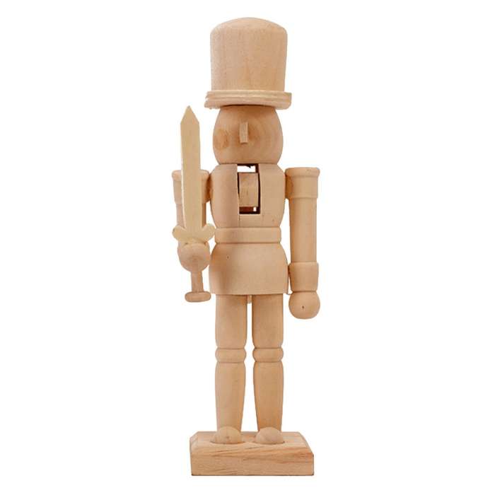 20.5cm Nutcracker Puppet White Embryo Walnut Soldier Shaped Ornaments