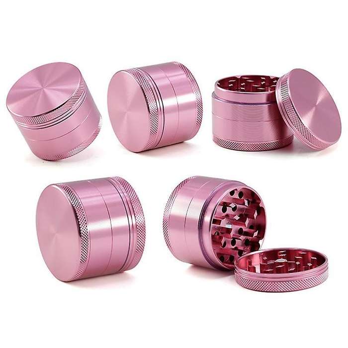 2inch 4 Piece Spice Herb Grinder, Durable and Exquisite 50mm(pink)