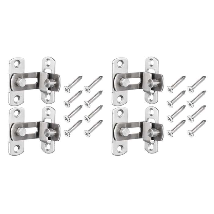 2 Pcs Right Angle Door Hasp Bending Latch Buckle for Doors and Window