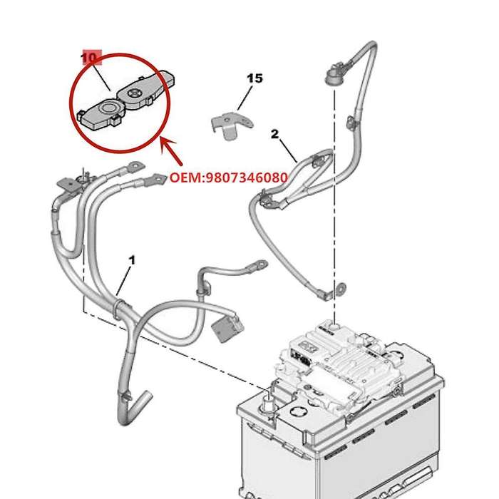 For Peugeot 2008 Citroen Positive Wire Protection Cover 9807346080