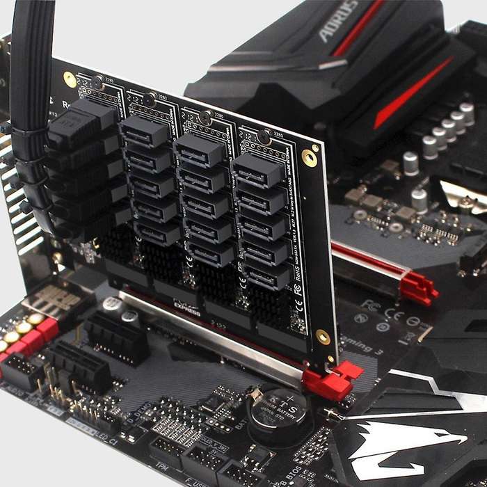 Pci-e Sata Card Pcie X16 Nvme M.2 Raid Array Expansion to Sata
