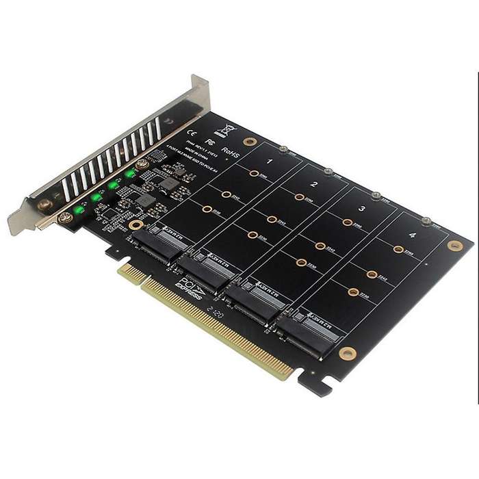 Pci-e Sata Card Pcie X16 Nvme M.2 Raid Array Expansion to Sata