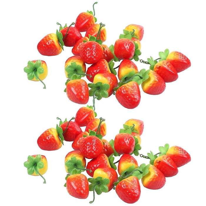 20 Artificial Ornament Red Strawberry-fake Fruit