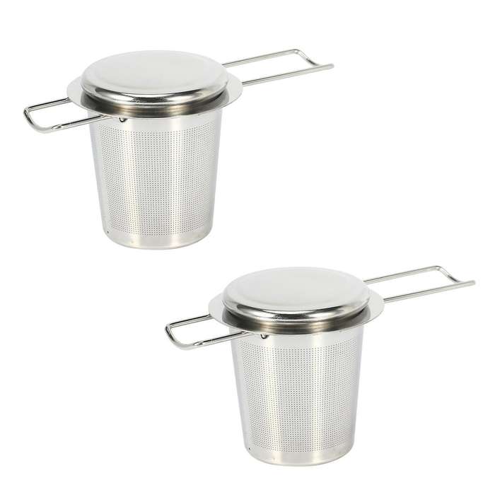 2pc Stainless Steel Tea Infuser Filter Long Handle Tea Strainer