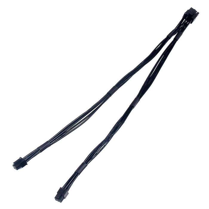 2pcs Dual Mini Pci-e 6-pin to 8-pin Pci-e Power Cable for Video Card