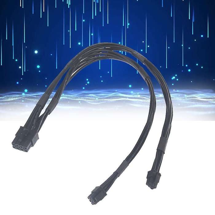 2pcs Dual Mini Pci-e 6-pin to 8-pin Pci-e Power Cable for Video Card