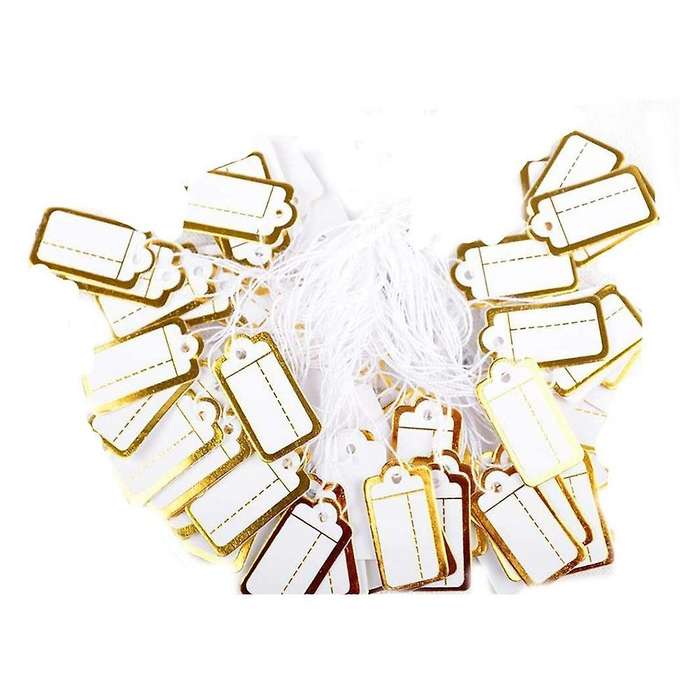 400 Pcs Paper Price Tags with Hanging String Marking Tags 25mmx13mm