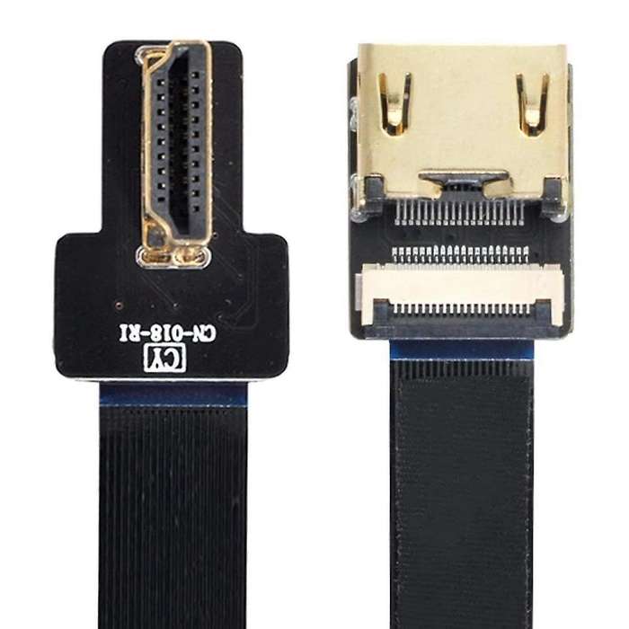 Left Angled 90 Degree Hdmi Male to Female Fpc Flat Cable