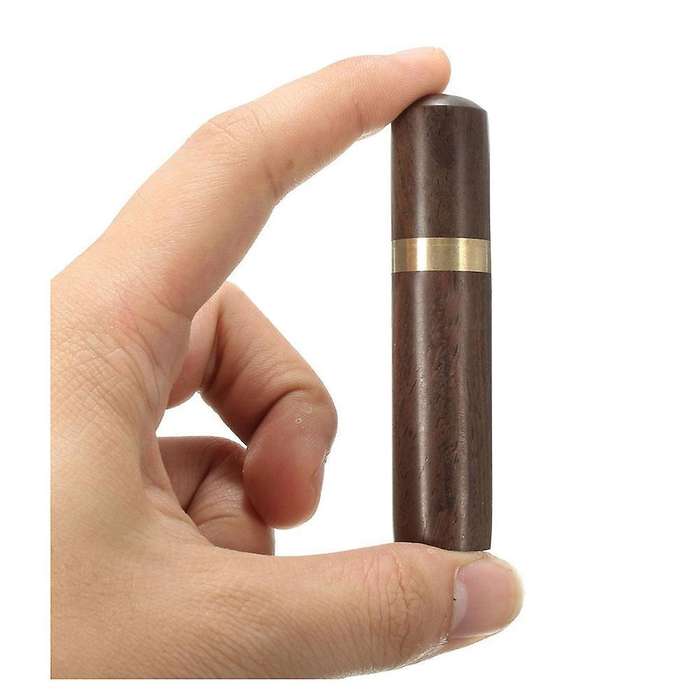 Ebony Wood Toothpick Holder Bucket Portable Craft Handmade 8*1.8cm