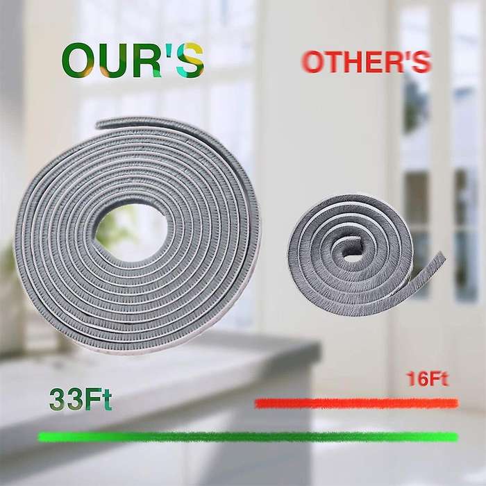33ft/10m Self Adhesive Seal Strip for Windproof,0.35 Inchx0.2 Inch