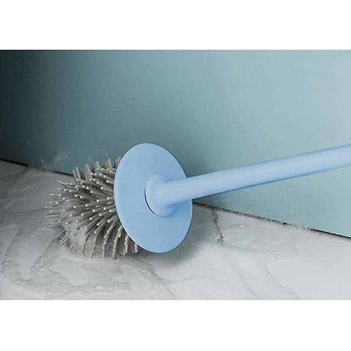 Toilet Brush and Shelf, Long-handled Silicone Brush Holder Set